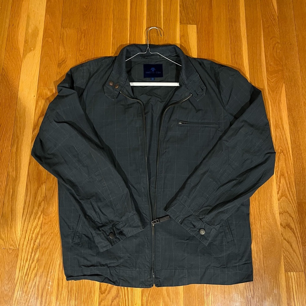 martin + osa vintage navy zip-up jacket